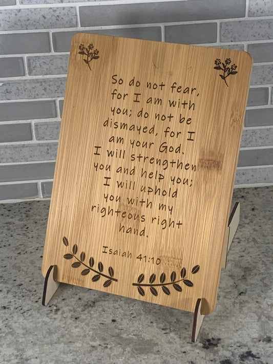 6"x8" BAMBOO CUTTING BOARD - ISAIAH 41:10