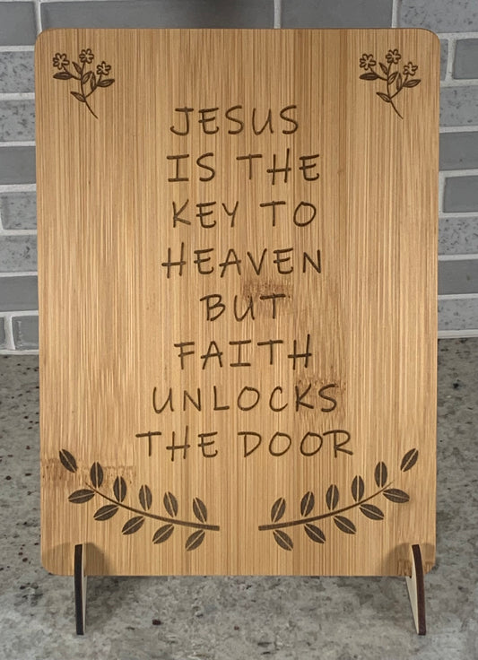 6"x8" BAMBOO CUTTING BOARD - JESUS IS THE KEY