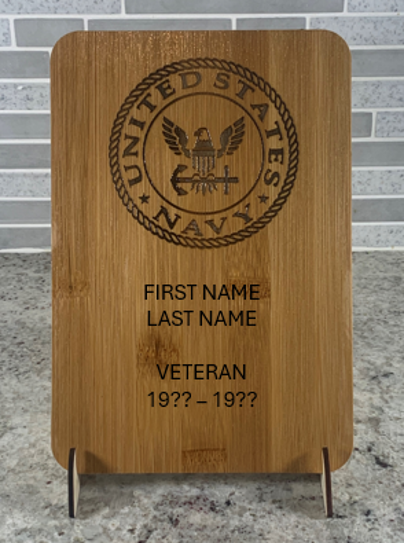 UNITED STATE NAVY VETERAN PLAQUE - 6 INCHES X 8 INCHES